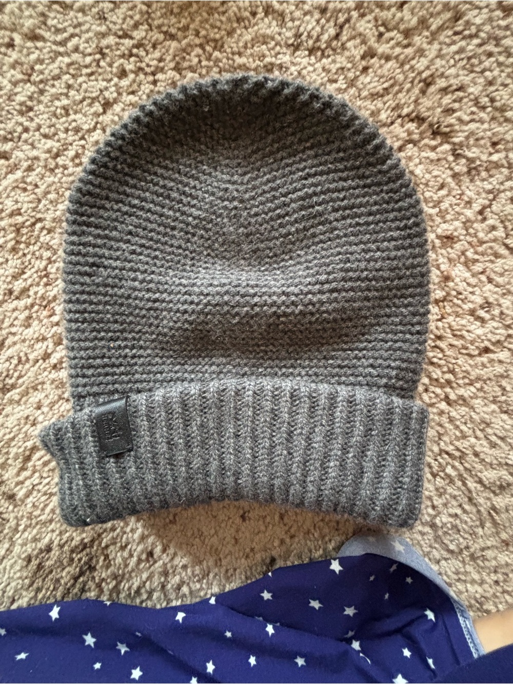 Hermes Gray Cashmere Beanie Hat with Leather Accents Men's Small - Picture 1 of 8